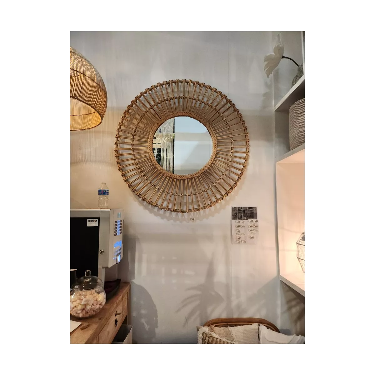 Miroir Rotin Naturel Ellen 110 cm