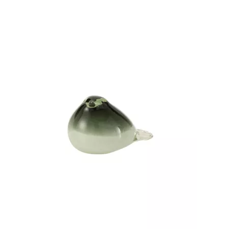 Oiseau Vert en pate de verre 15x11