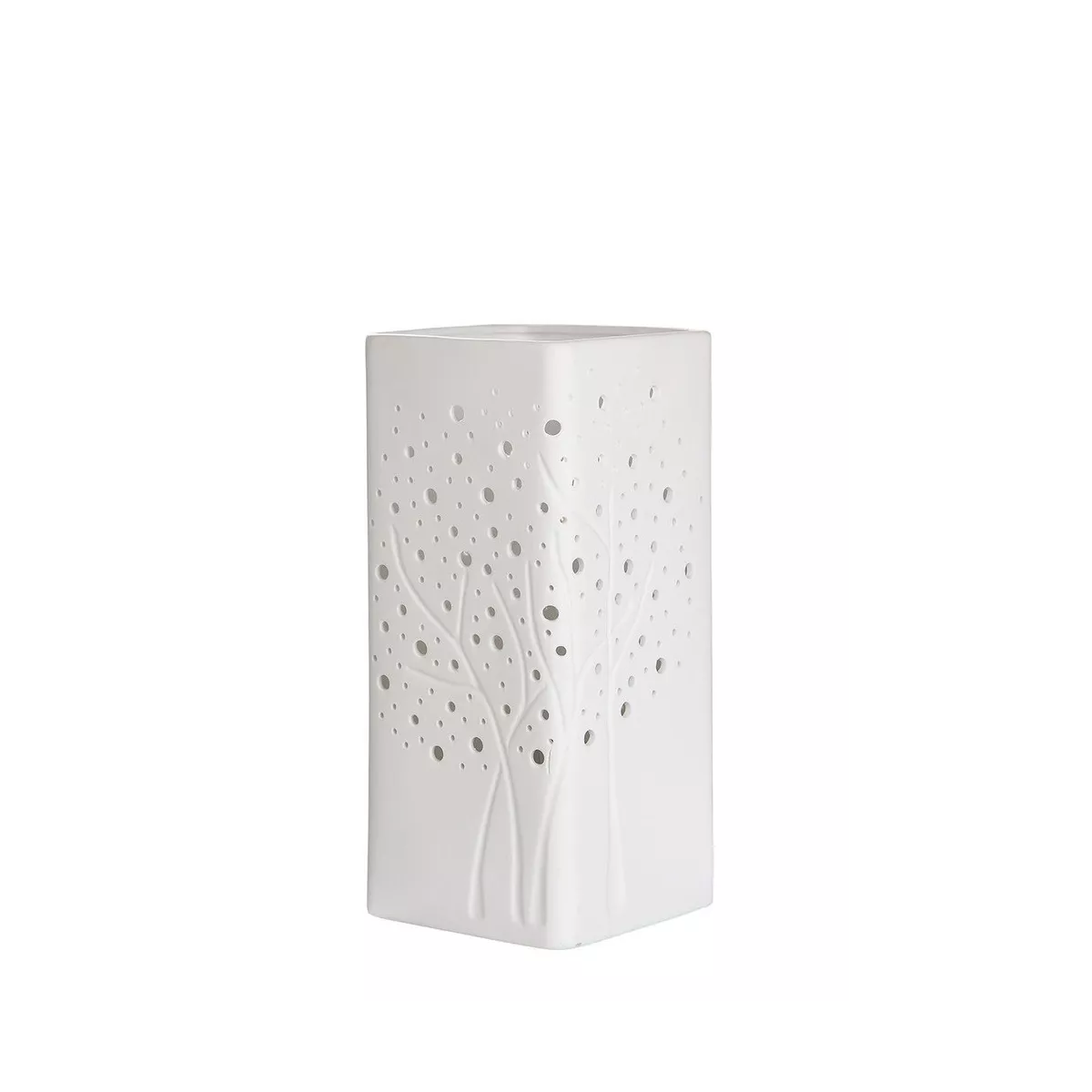 Lampe Porcelaine Carrée Arbre H.27cm