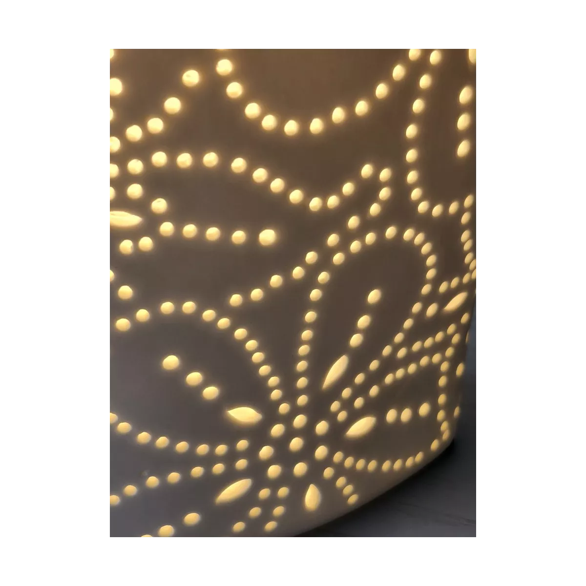 Lampe Porcelaine Fleur H.35