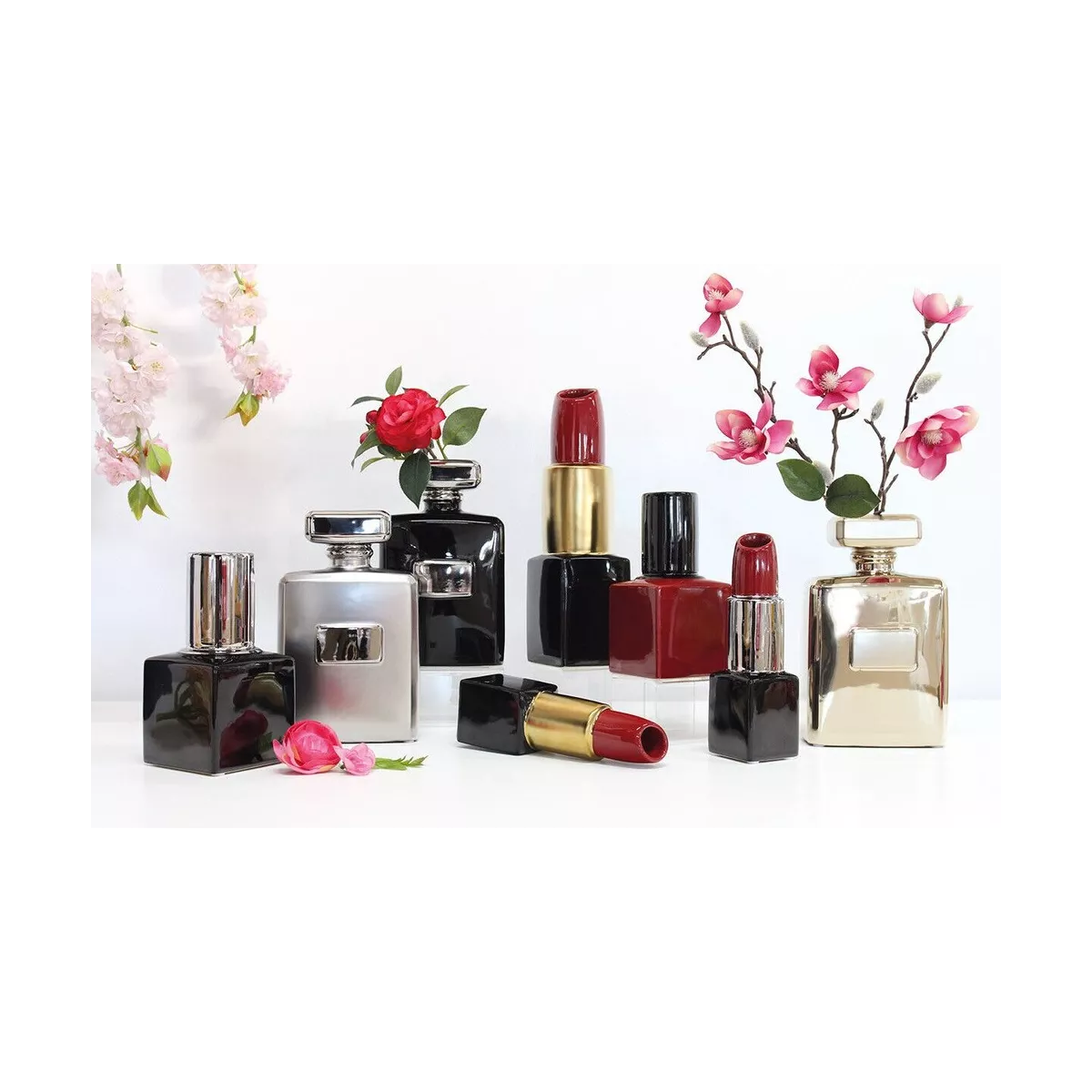 Vase Flacon Parfum Doré
