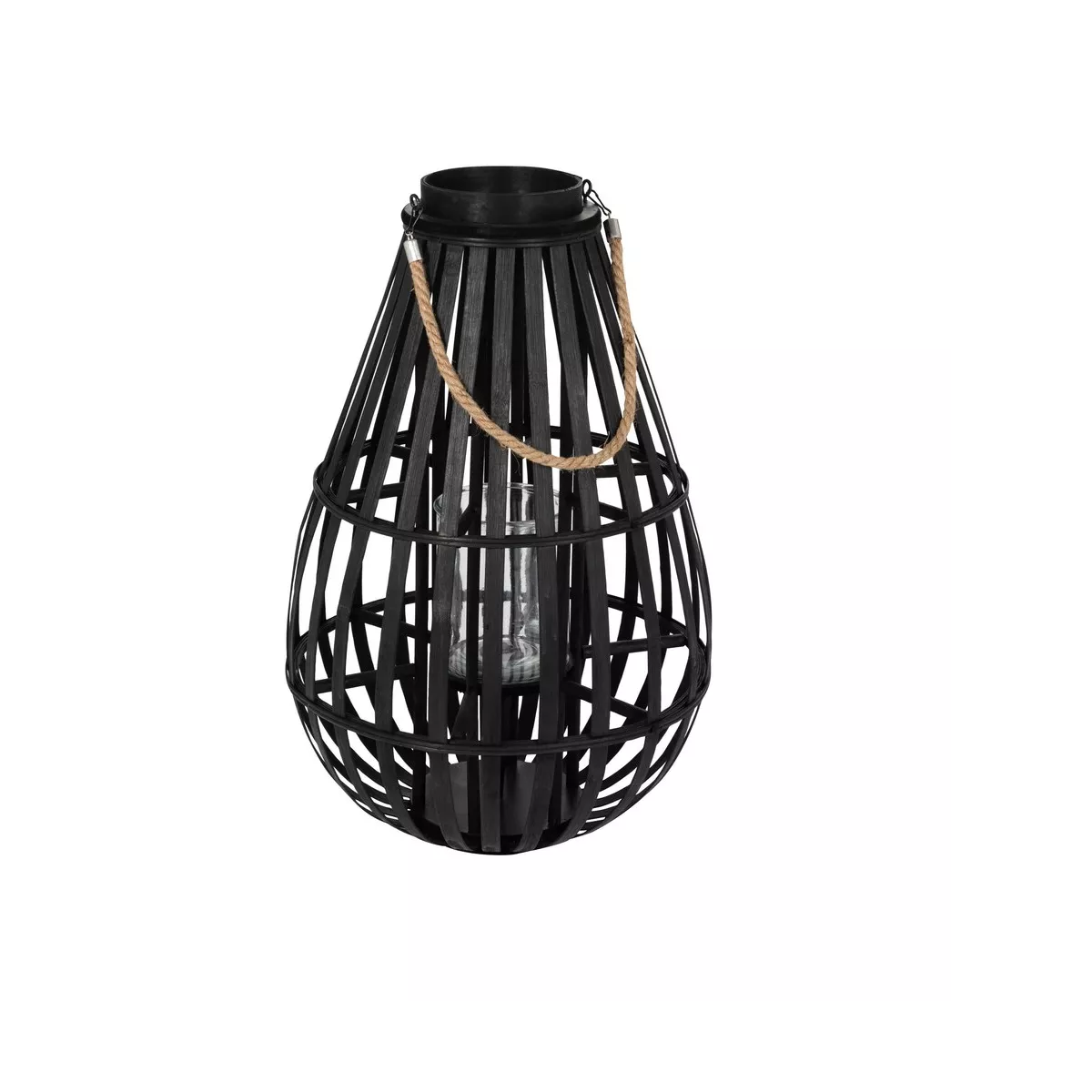 Lanterne Goutte Bambou Noir H.70cm