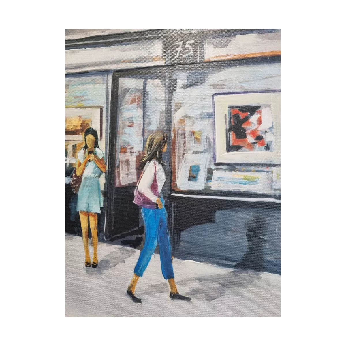 Tableau Silhouettes devant Galerie 90x70