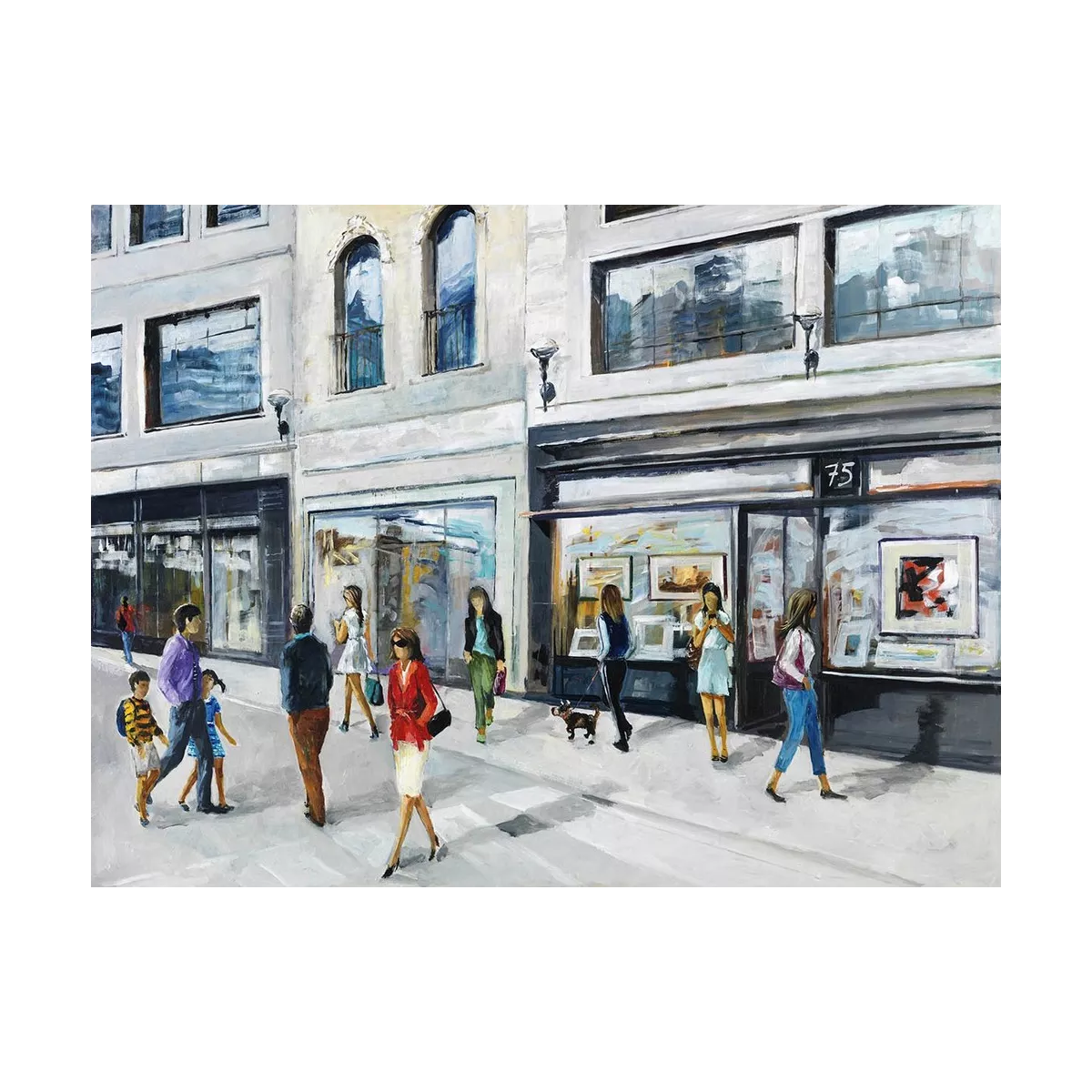 Tableau Silhouettes devant Galerie 90x70