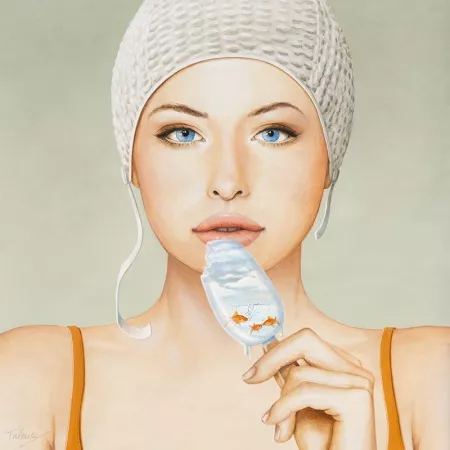 Tableau Baigneuse Sorbet 75x75