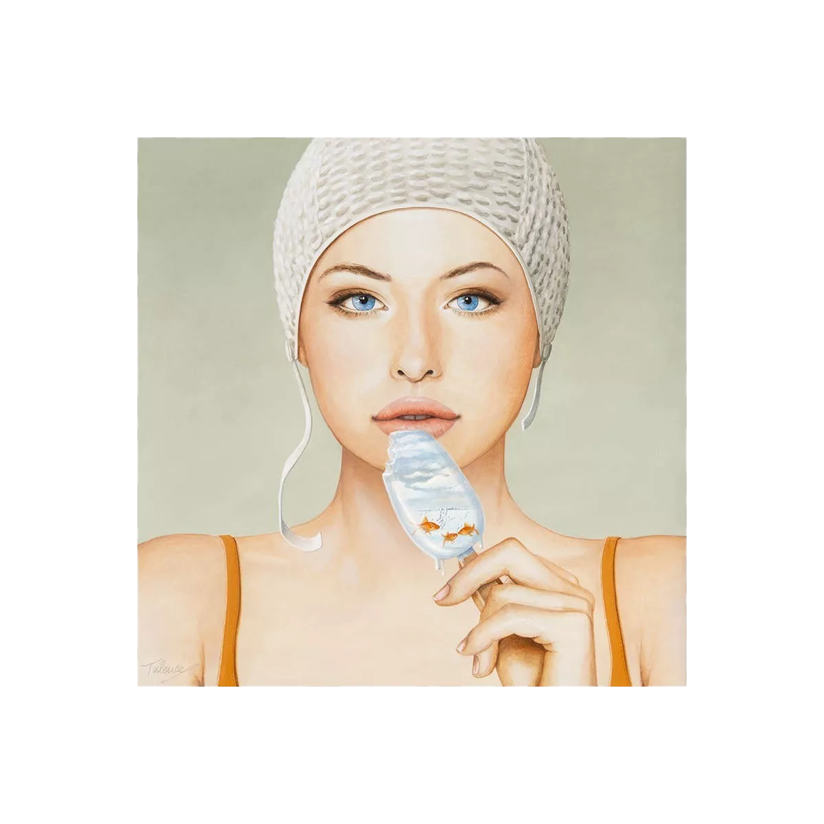 Tableau Baigneuse Sorbet 35x35