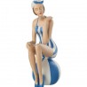 Baigneuse Maillot Assise Sur Ballon Bleu H.37cm