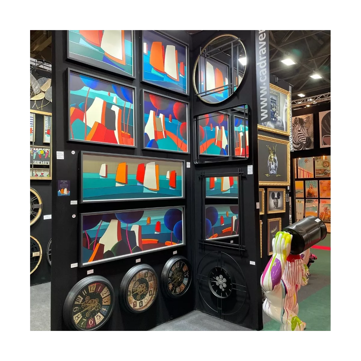 Horloge Industrielle Multicolore 60cm