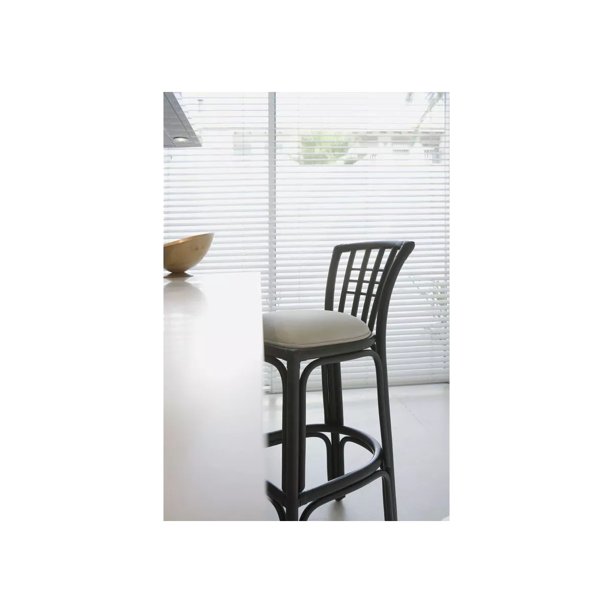 Tabouret de Bar Kubiki Rotin Noir
