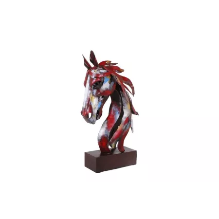 Sculpture Métal Tête de Cheval Pigment H.75