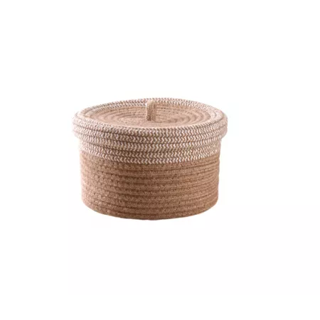 Corbeille en jute bi-ton 23x23