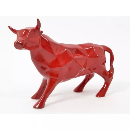 Sculpture Origami Taureau Rouge