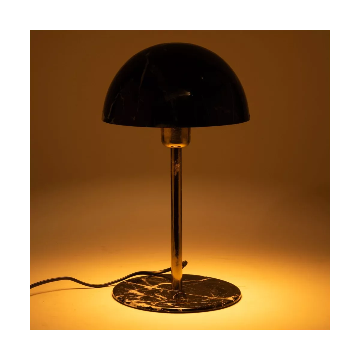 Lampe Champignon Marbre Noir h36