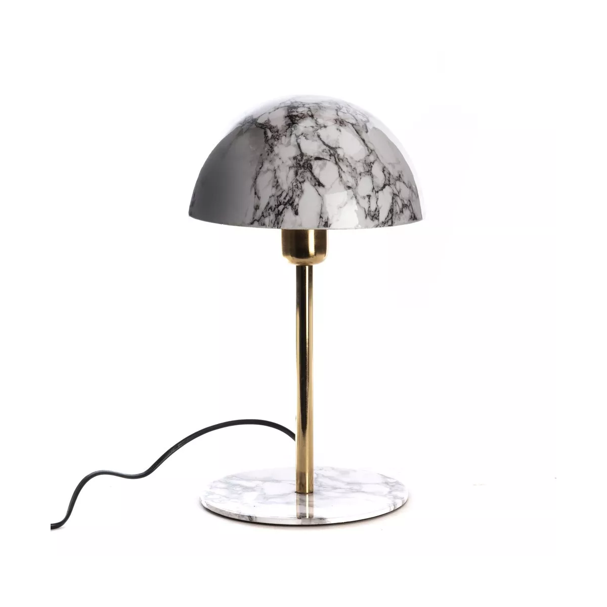 Lampe Champignon Marbre Blanc h36