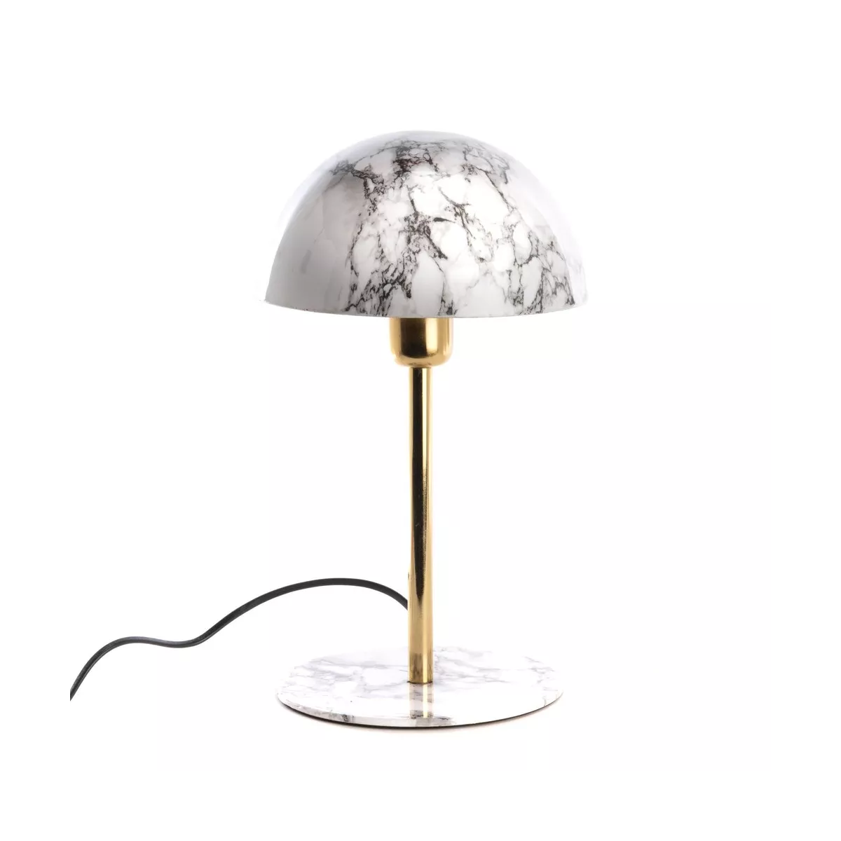 Lampe Champignon Marbre Blanc h36