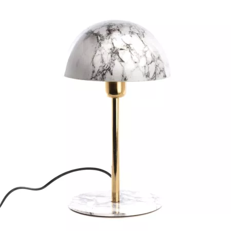 Lampe Champignon Marbre Blanc h36