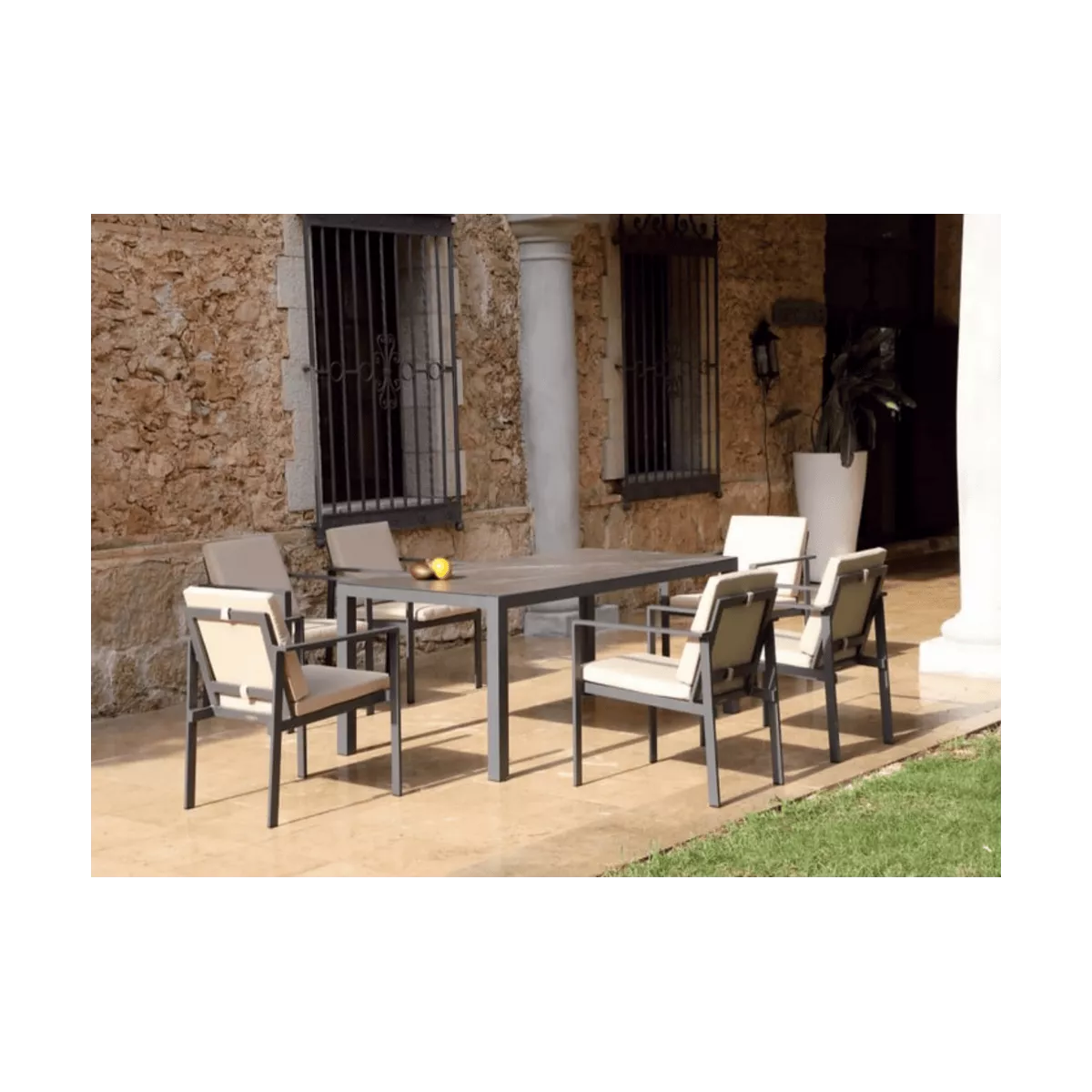 Table 180x90  Porto  Aluminium Gris Antracite