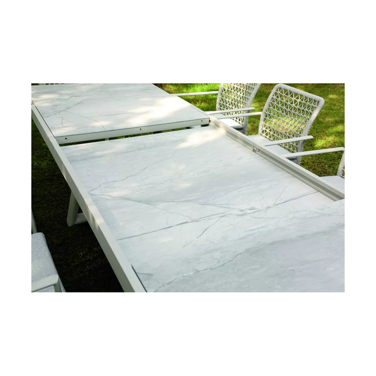 Table 200/300x100  Vérona Aluminium et Verre