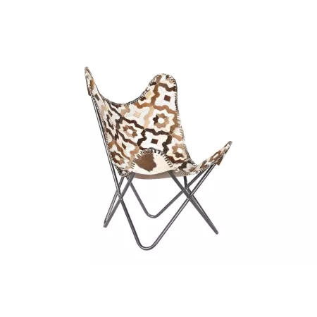 Fauteuil Cuir Losanges et Métal