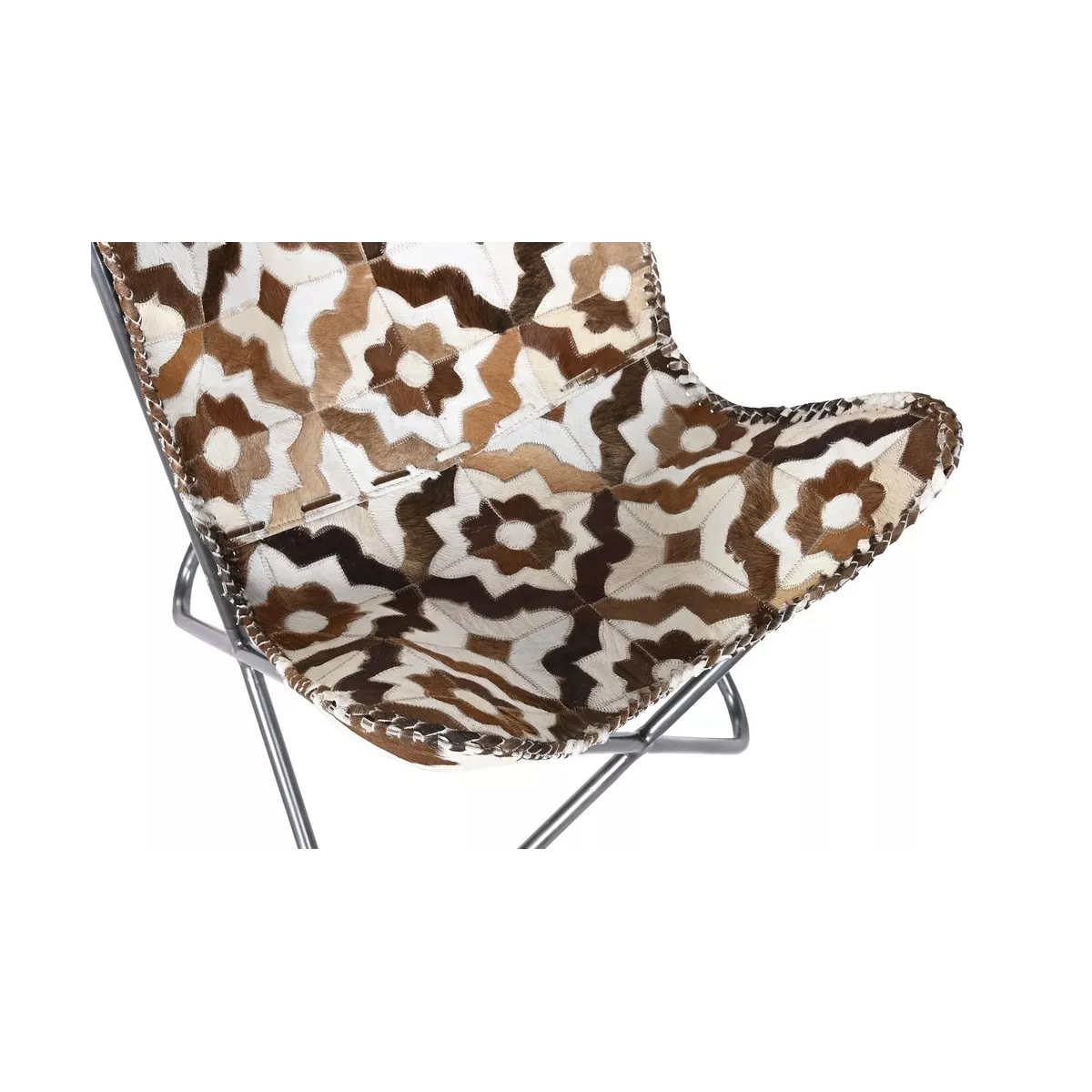 Fauteuil Cuir Losanges et Métal