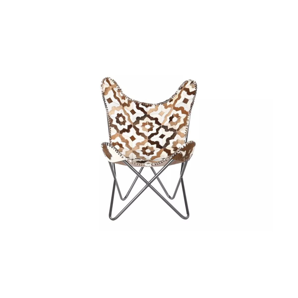 Fauteuil Cuir Losanges et Métal