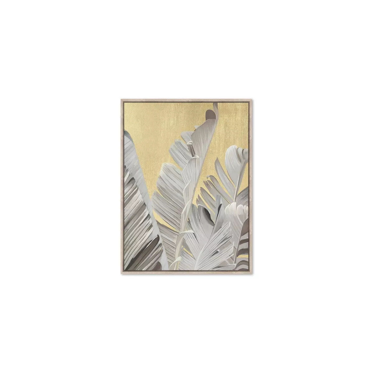 Tableau Feuillage gris et doré 60x80