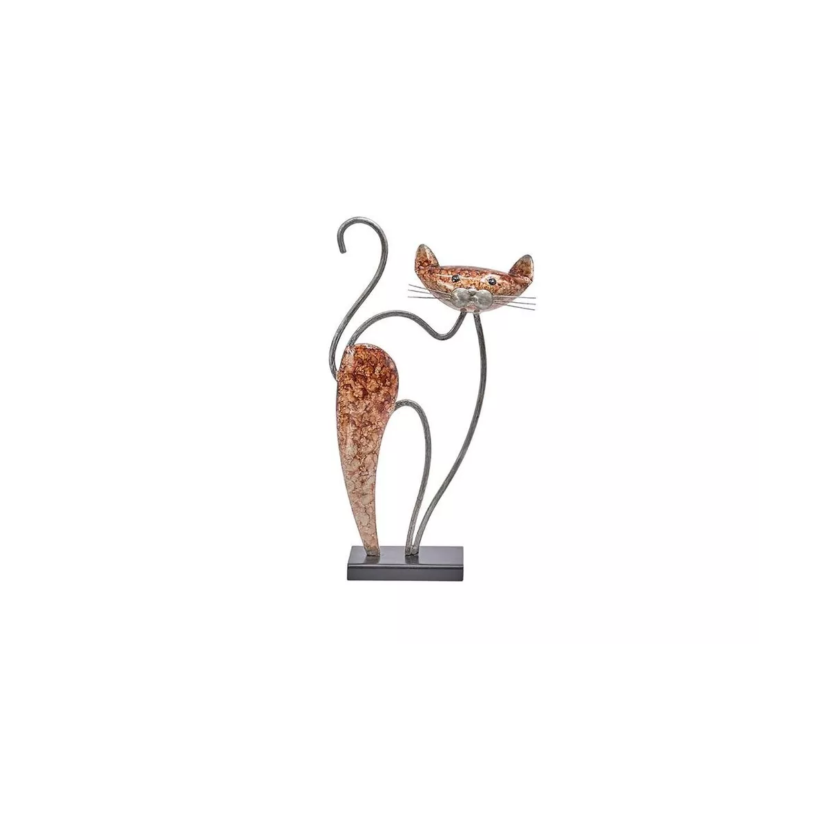 Deco Chat assis Métal Cuivré H.35cm