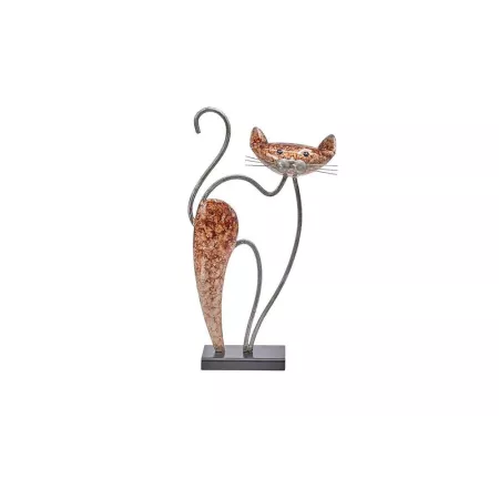 Deco Chat assis Métal Cuivré H.35cm