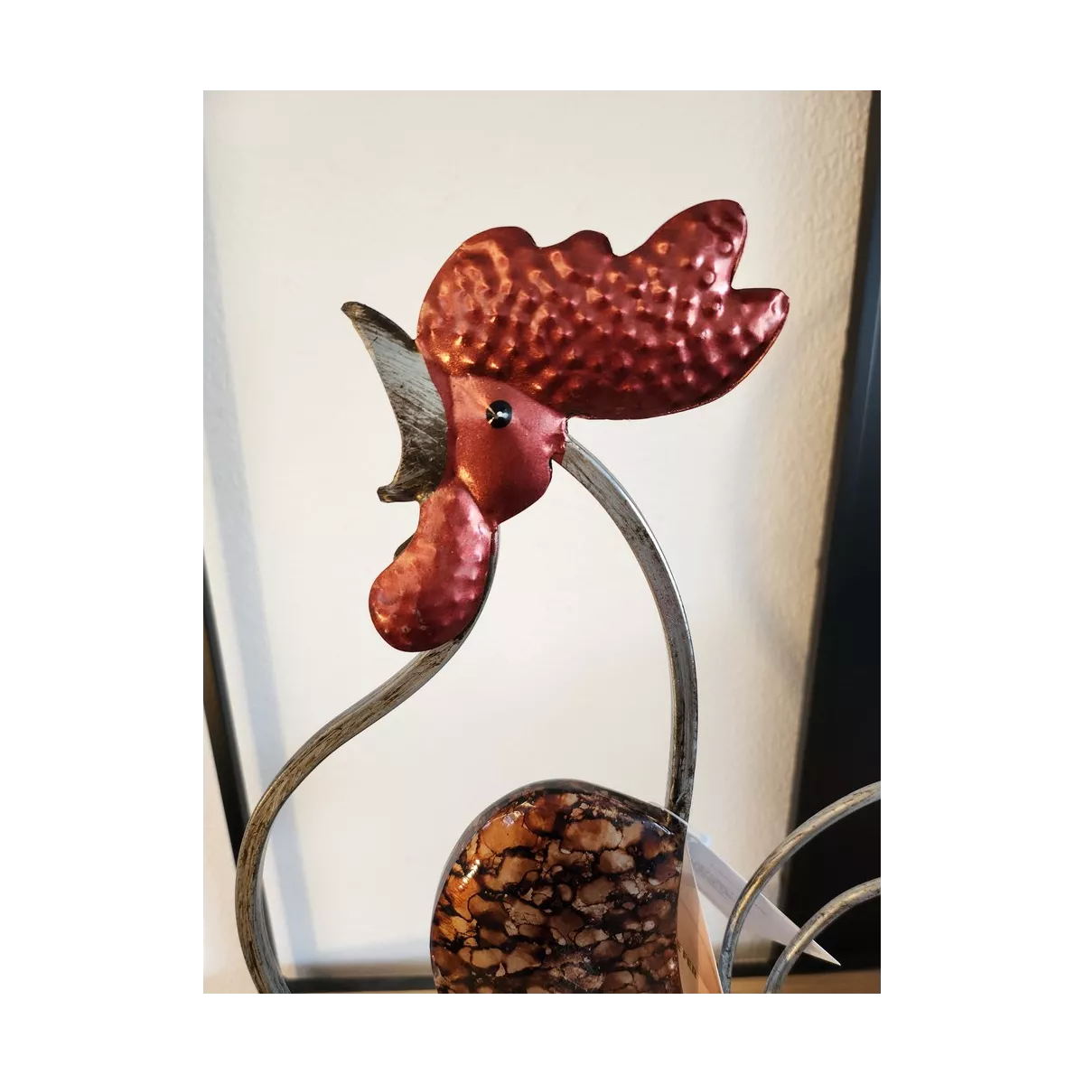 Deco Coq Métal Cuivré H.40cm