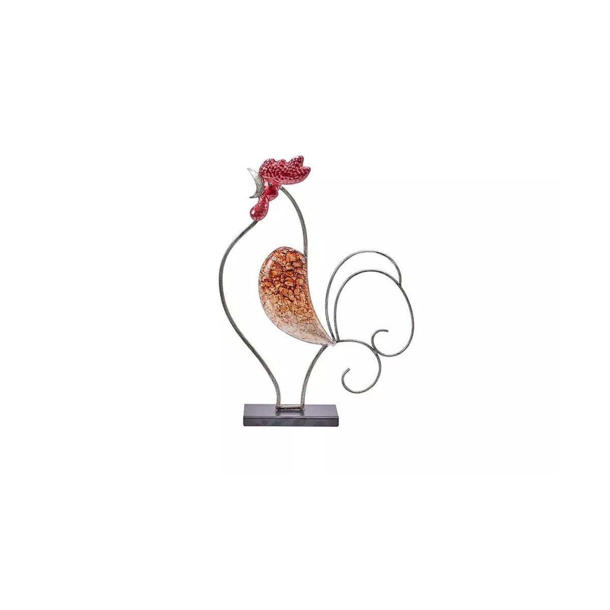 Deco Coq Métal Cuivré H.40cm