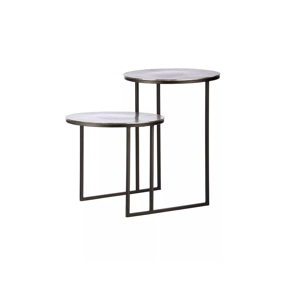 bout de canapé double Aluminium Gris