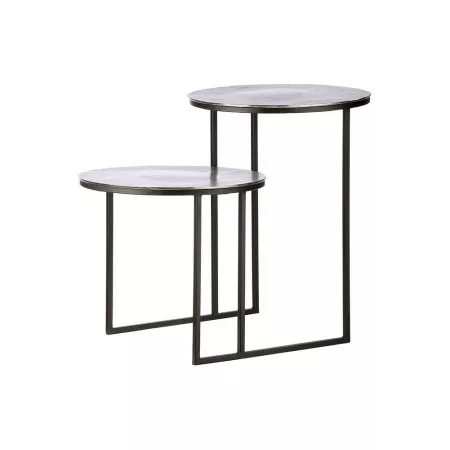 bout de canapé double Aluminium Gris