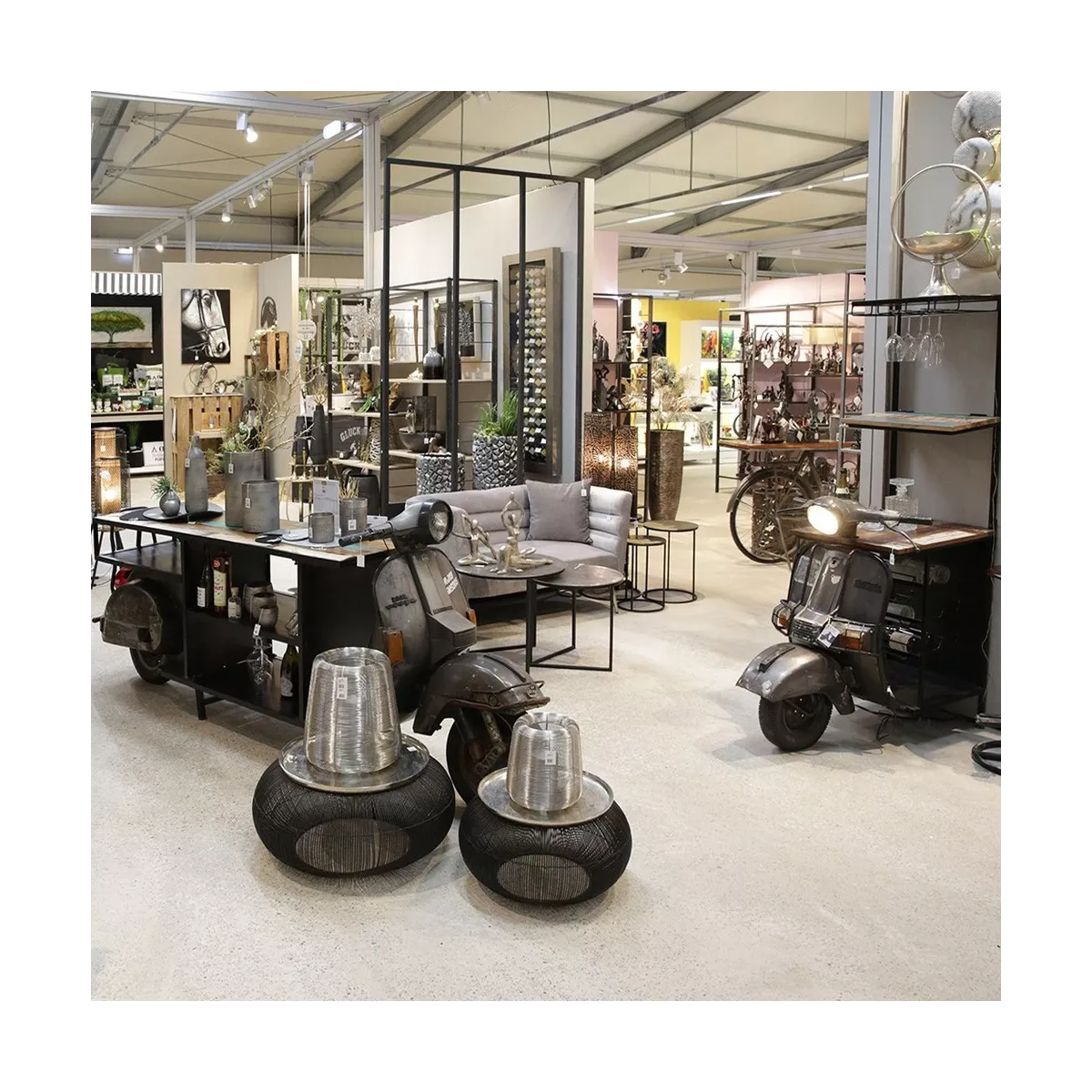 bout de canapé double Aluminium Gris
