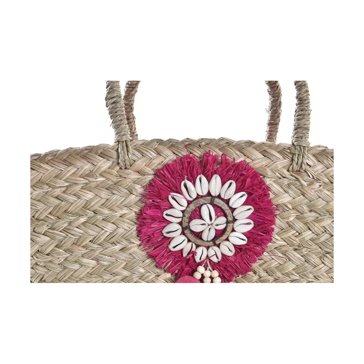 Sac en jonc Bohème Rose