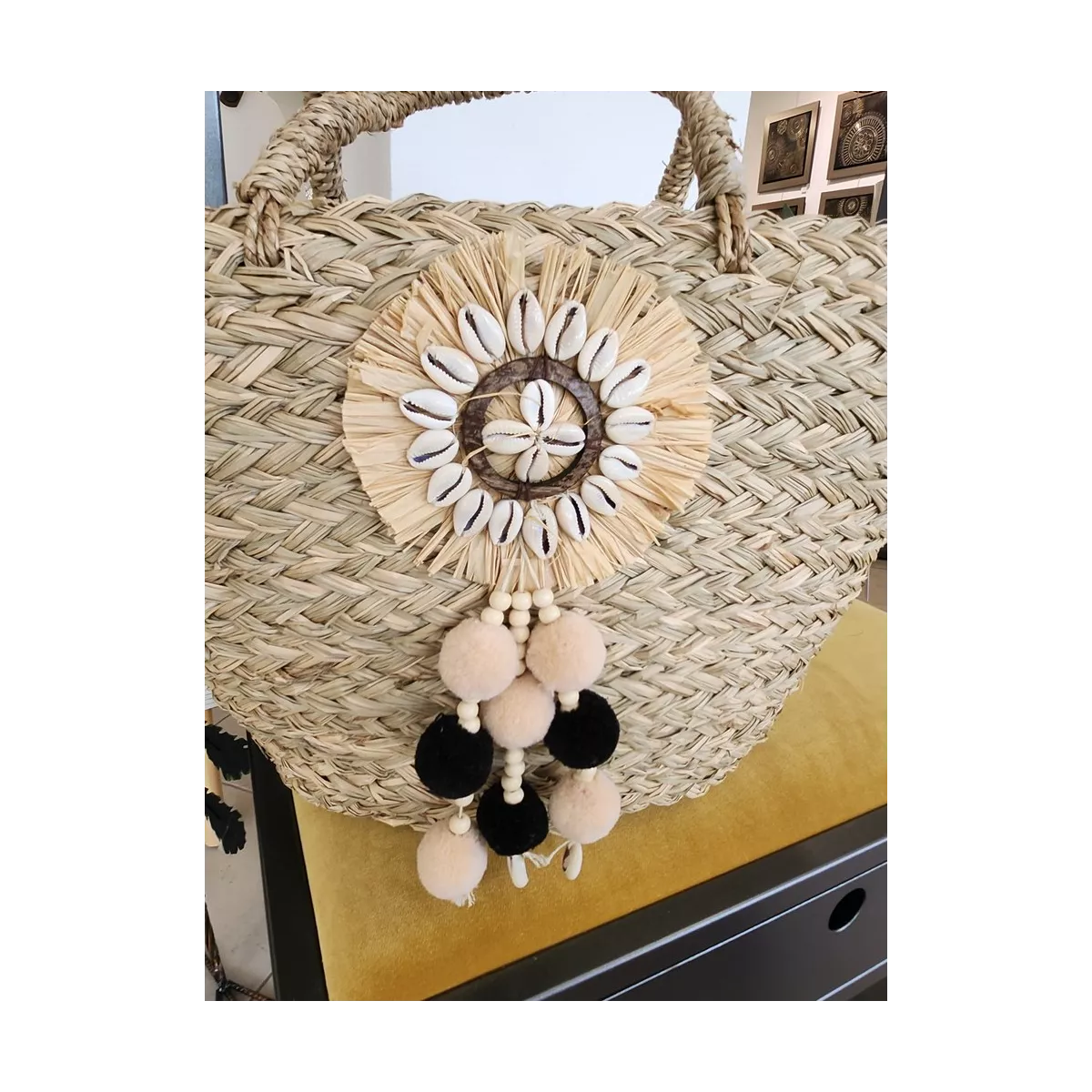 Sac en jonc Bohème Beige