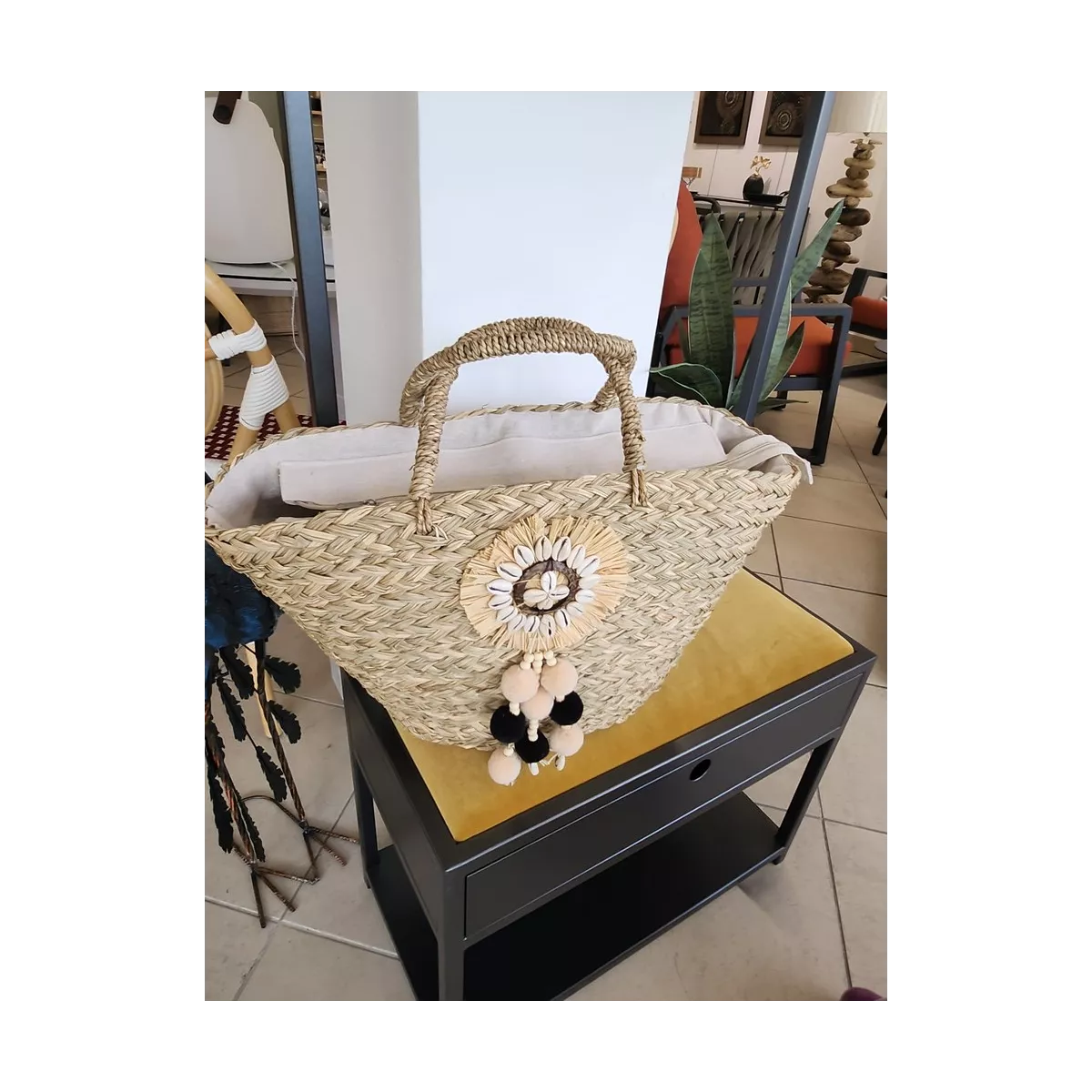 Sac en jonc Bohème Beige