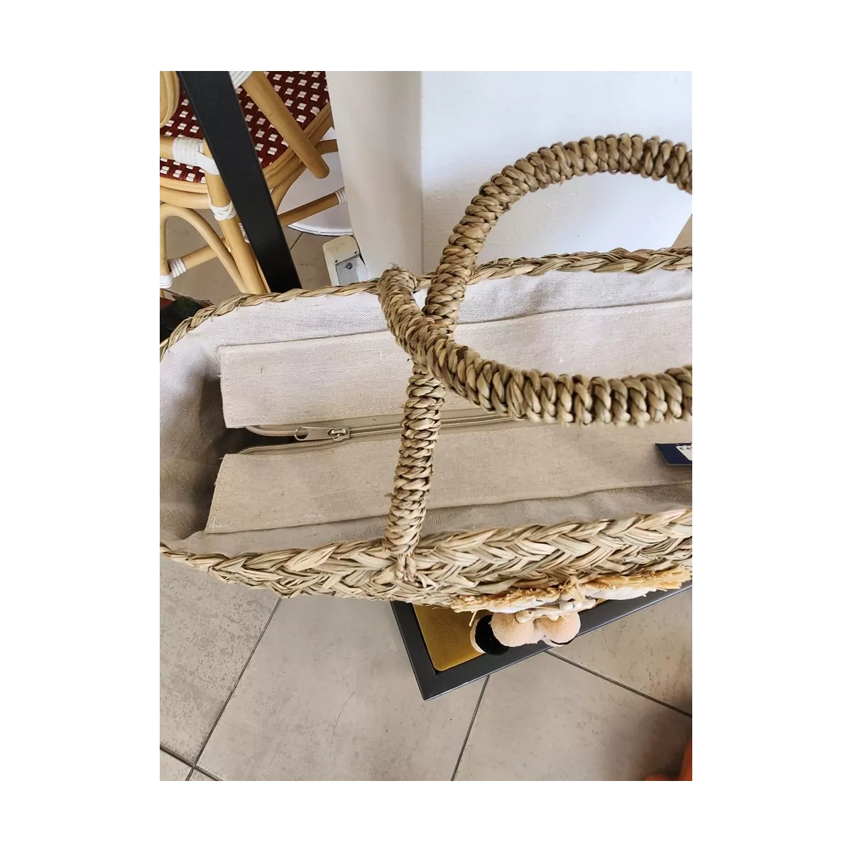 Sac en jonc Bohème Beige