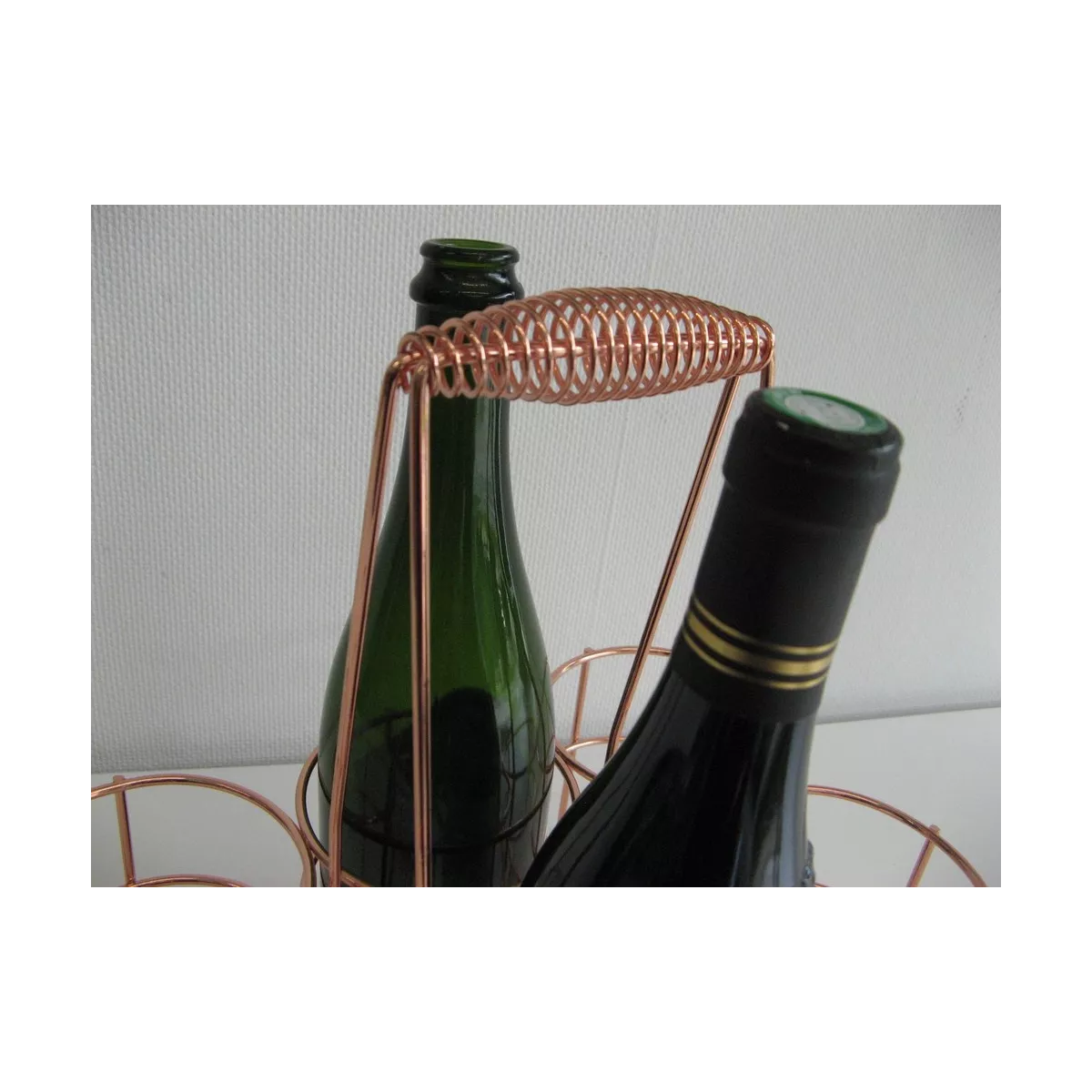 Panier 6 bouteilles en métal cuivré