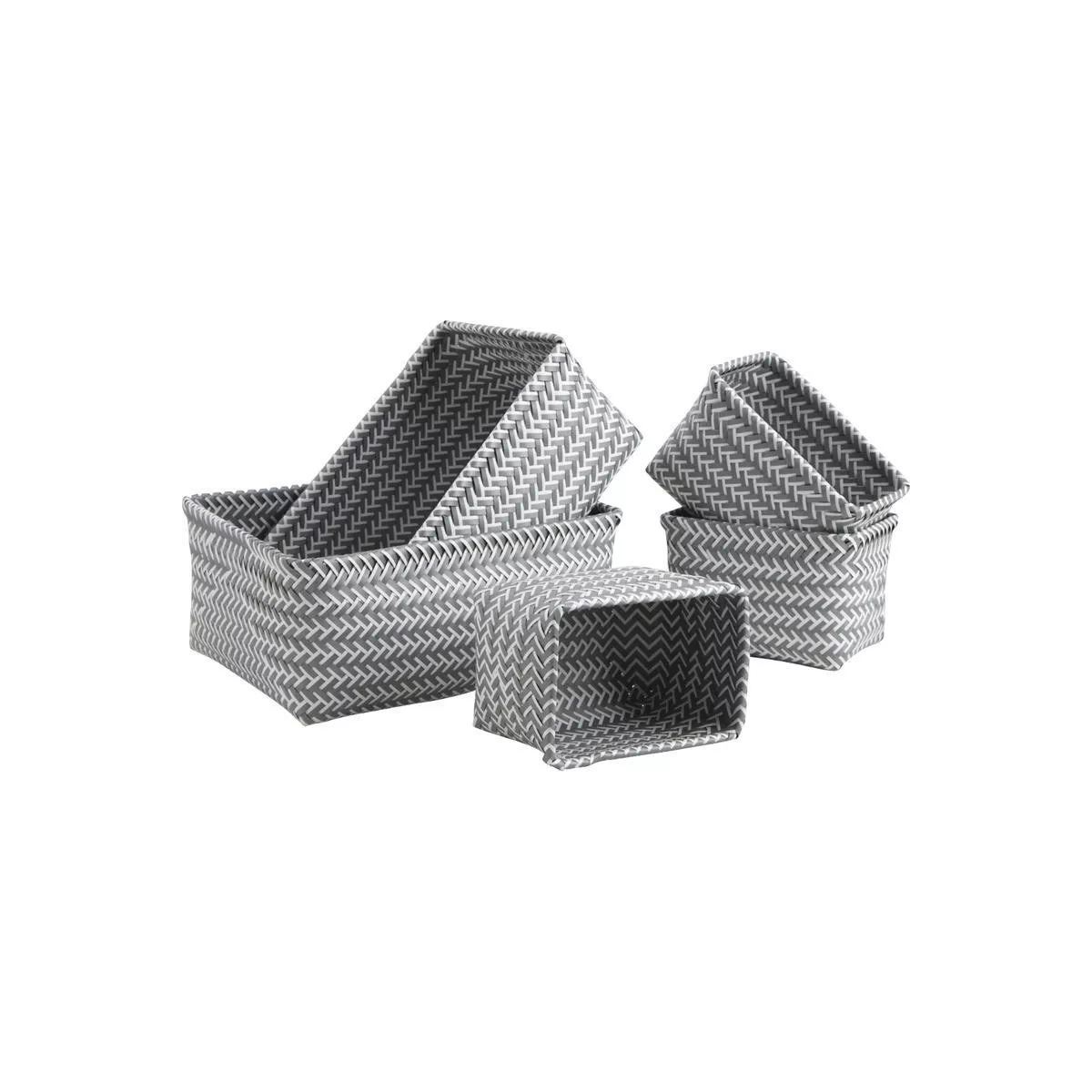 Corbeille en polypro 35x25 gris et blanc