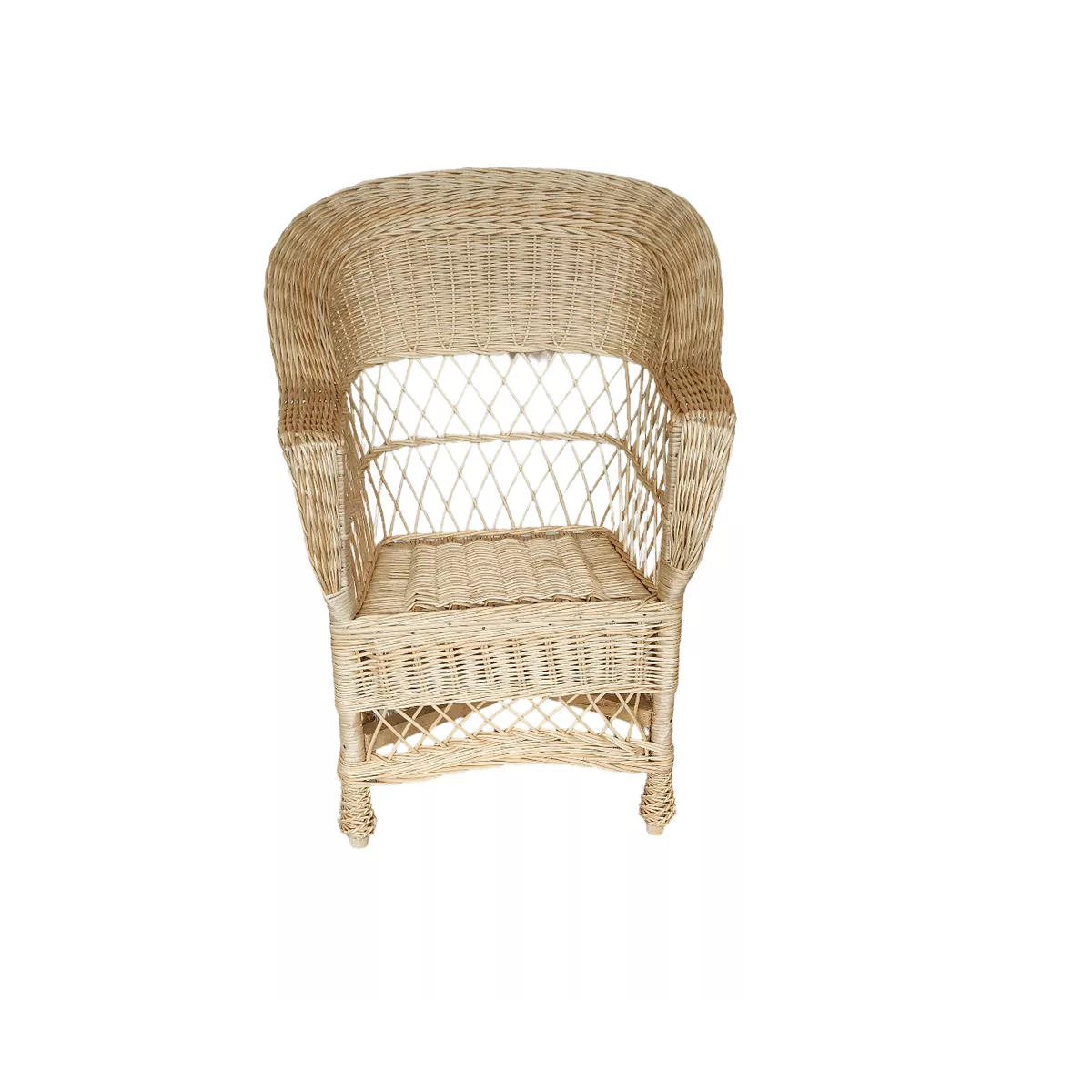 Fauteuil Anne en osier blanc H.95 cm