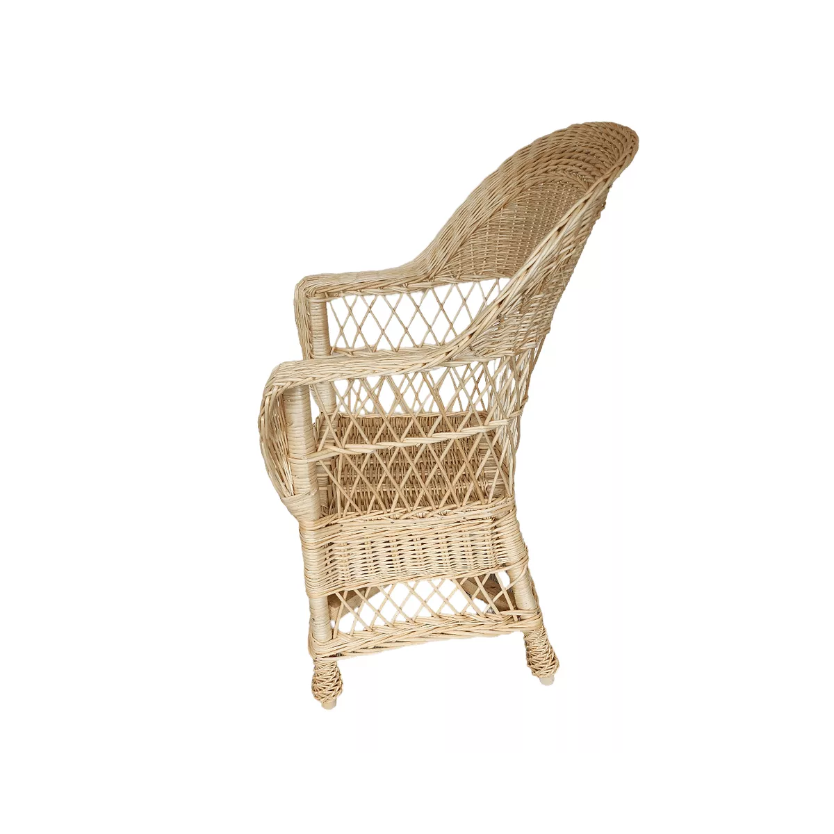 Fauteuil Anne en osier blanc H.95 cm