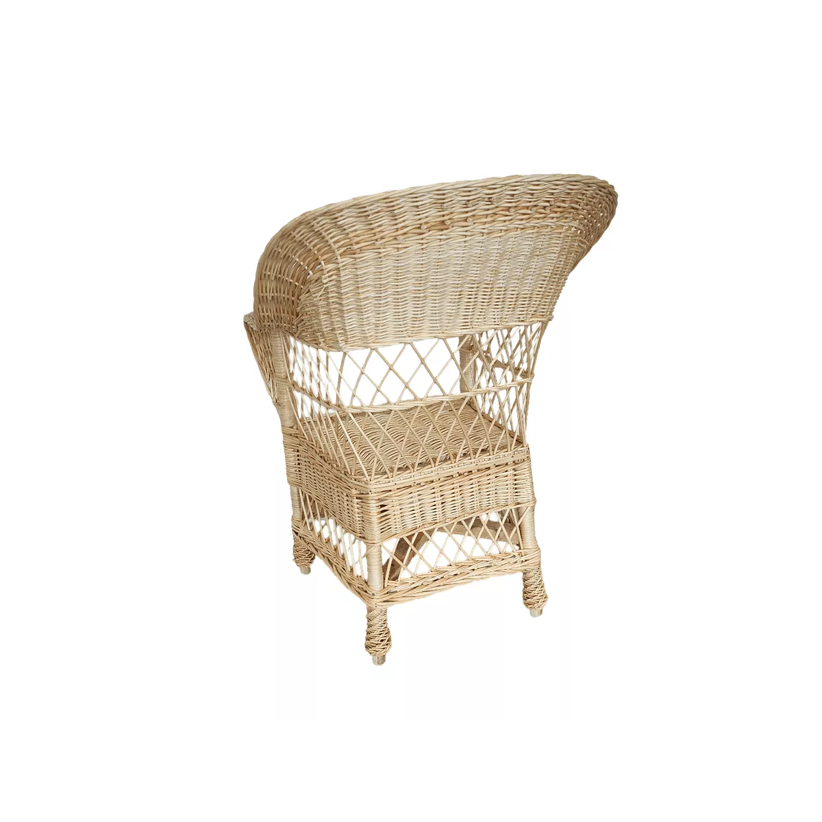 Fauteuil Anne en osier blanc H.95 cm