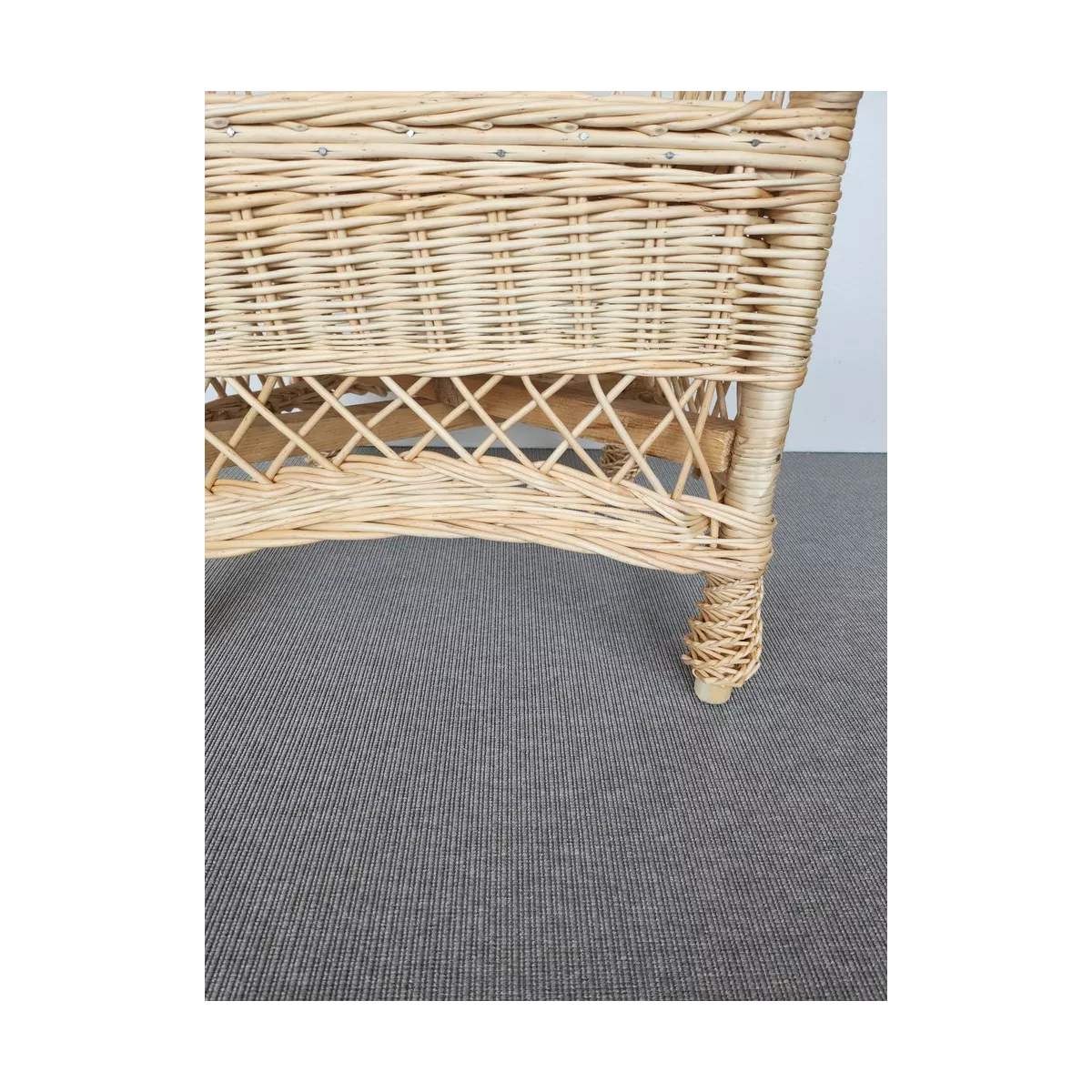 Fauteuil Anne en osier blanc H.95 cm