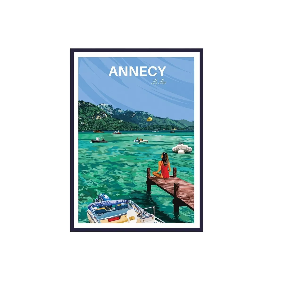 Tableau Poster Lac d'Annecy 50x70