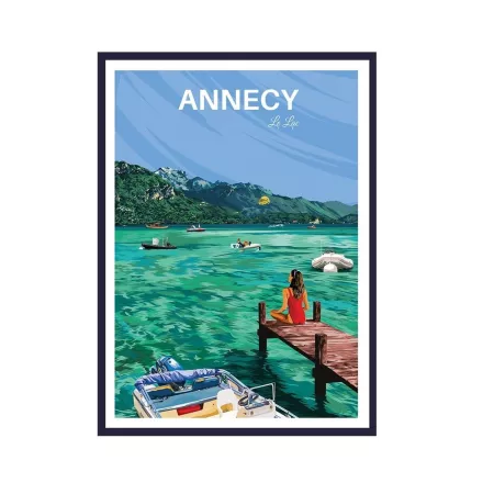 Tableau Poster Lac d'Annecy 50x70