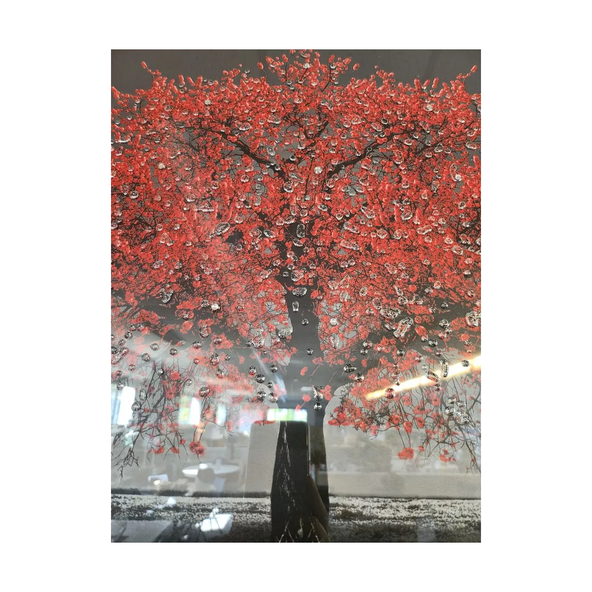 Tableau Arbre Rouge liquide gel 116x76