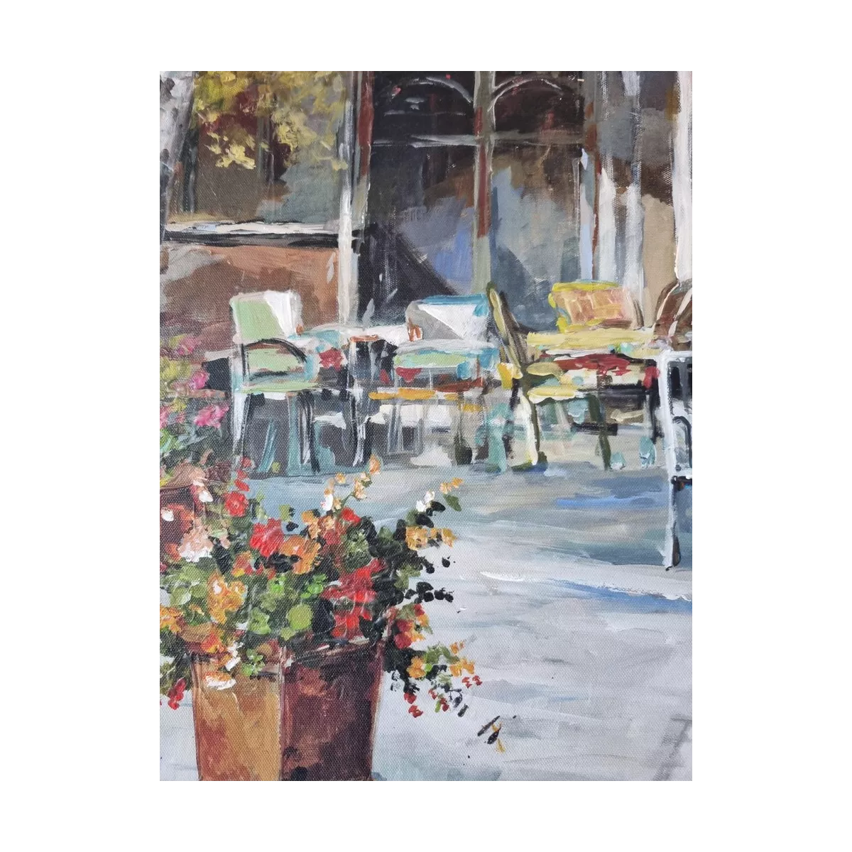 Tableau Café au Village 70x70