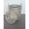 Panière Jade à linge en Jonc bleu 42x57