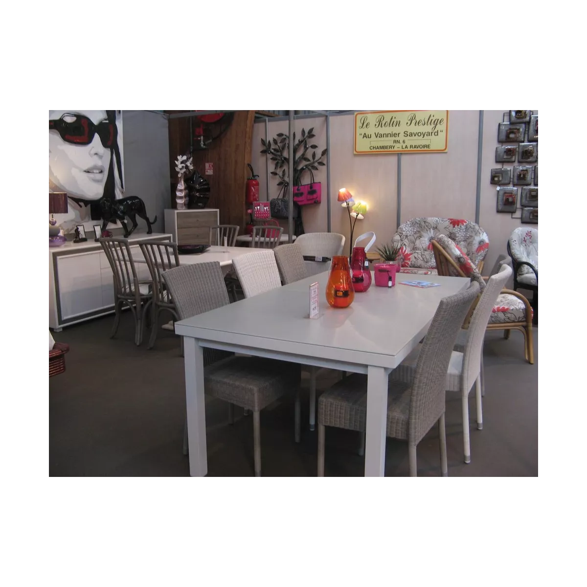 Table Isabelle Aluminuim et Verre 180/240