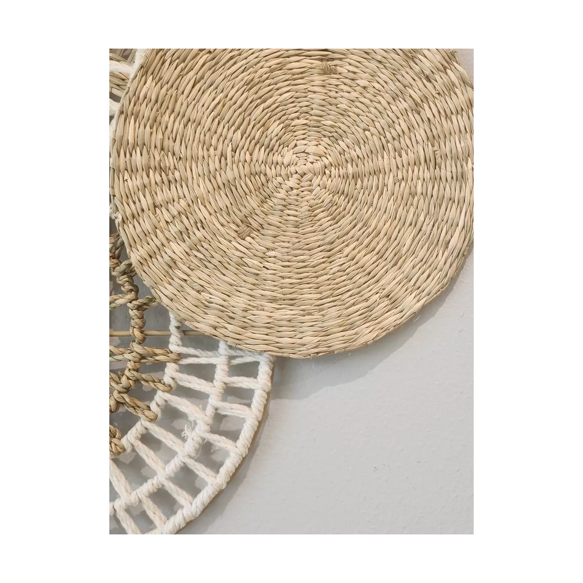 Decoration Murale en Jute et Coton 88x50